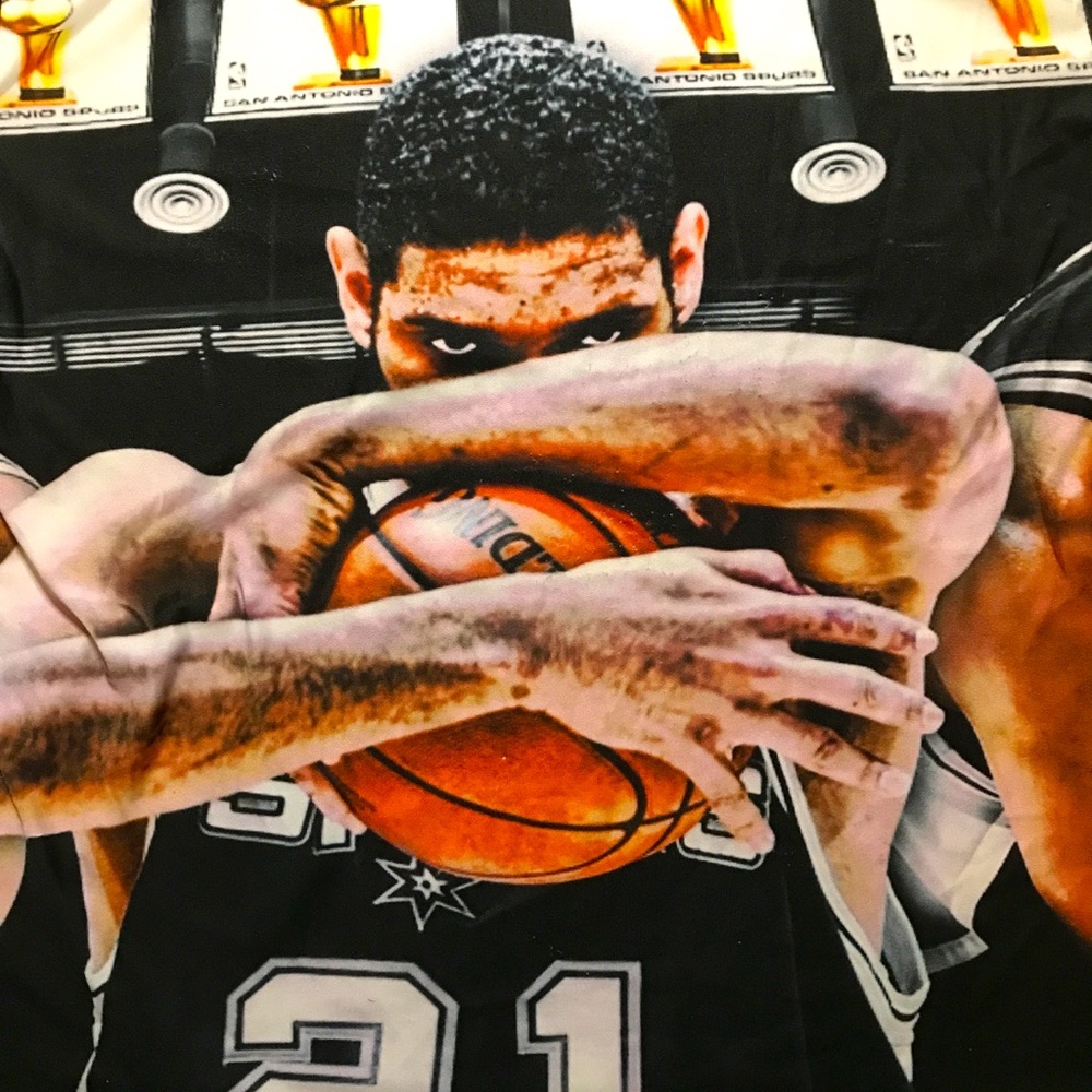 Tim Duncan #21 All Over Print Champions T Shirt DS